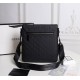 (Batch) GUCCI [original single]   [Model] 33061-2 High-end Flap Messenger Bag [Size] 25x27x6cm [Color] Black High-end quality [Material]   Imported Brushed Leather Pressed G      A must-have for trendy men   Crossbody ba