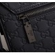 (Batch) GUCCI [original single]   [Model] 33061-2 High-end Flap Messenger Bag [Size] 25x27x6cm [Color] Black High-end quality [Material]   Imported Brushed Leather Pressed G      A must-have for trendy men   Crossbody ba