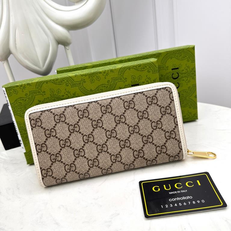 () [Original] Gucci Gucci  [Model] 6660119 small wallet [Size] 19-10-2.5cm [Color] white High-end quality (original authentic) [Material] Gucci counter purchases of classic  original imported   cowhide  authentic importe