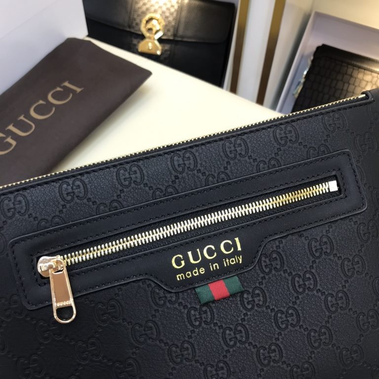 [Original single goods [love] Gucci original single authentic new counter with the same high-end men's casual clutch   workmanship is super refined and elegant. With imported raw materials cowhide counter special hardwar