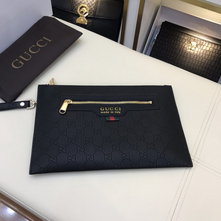 [Original single goods [love] Gucci original single authentic new counter with the same high-end men's casual clutch   workmanship is super refined and elegant. With imported raw materials cowhide counter special hardwar