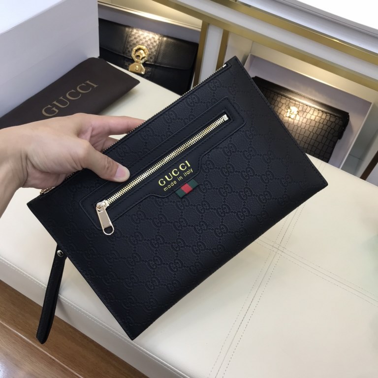 [Original single goods [love] Gucci original single authentic new counter with the same high-end men's casual clutch   workmanship is super refined and elegant. With imported raw materials cowhide counter special hardwar