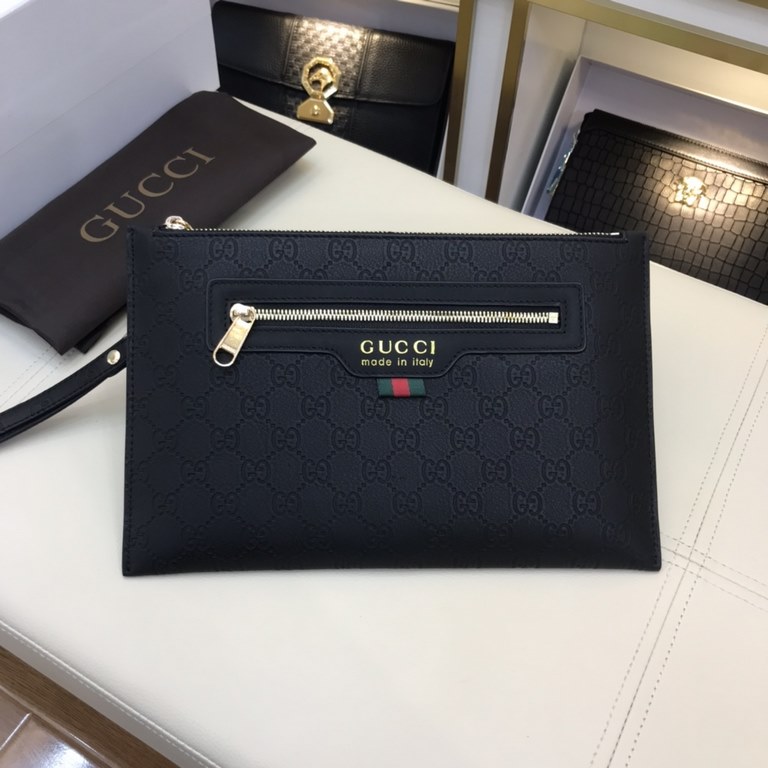 [Original single goods [love] Gucci original single authentic new counter with the same high-end men's casual clutch   workmanship is super refined and elegant. With imported raw materials cowhide counter special hardwar