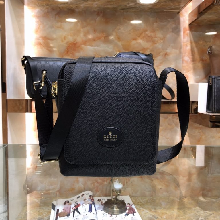 Model85032-3[Love] Gucci new High-end men's casual cross-body bag   Super exquisite workmanship. Fashionable and versatile Made of imported cowhide leather, soft and comfortable feel super upscale               Size 19-2