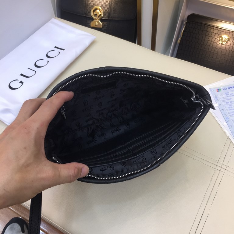 [Original single goods [love] Gucci original single authentic new counter with the same high-end men's casual clutch   workmanship is super refined and elegant. With imported raw materials cowhide counter special hardwar