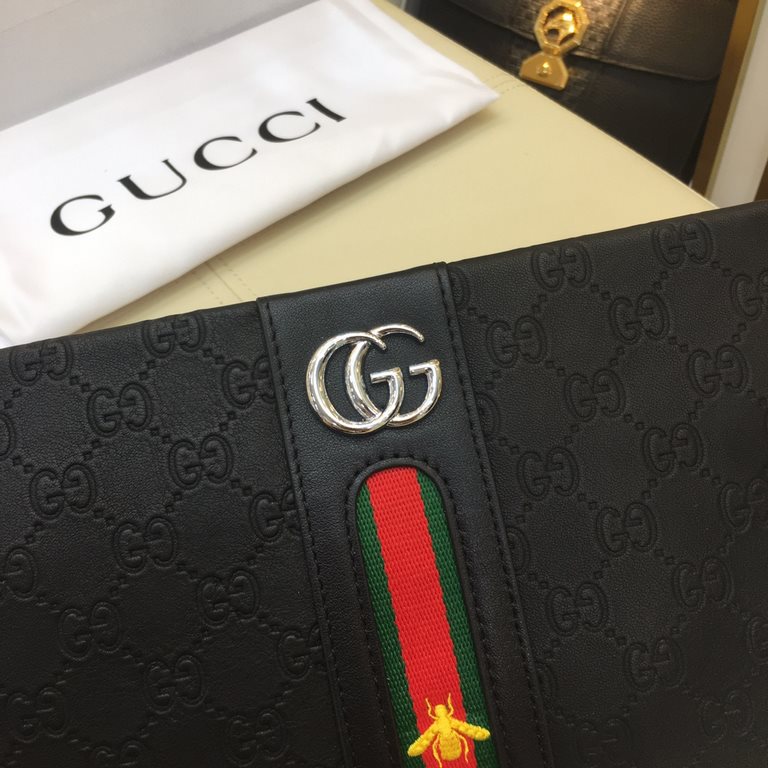 [Original single goods [love] Gucci original single authentic new counter with the same high-end men's casual clutch   workmanship is super refined and elegant. With imported raw materials cowhide counter special hardwar