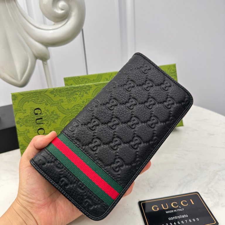 [Original] Gucci Gucci  [Model] 666001 Small Wallet [Size] 19-10-2.5cm [Color] Black High-end quality (original authentic) [Material] Gucci counter purchased classic  Original imported   Cowhide  Genuine imported YKK log