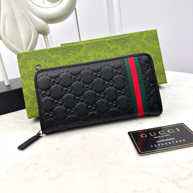 [Original] Gucci Gucci  [Model] 666001 Small Wallet [Size] 19-10-2.5cm [Color] Black High-end quality (original authentic) [Material] Gucci counter purchased classic  Original imported   Cowhide  Genuine imported YKK log