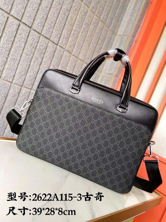 115-3Gucci Gucci briefcase   men's casual handbag computer bag Using exquisite inlay fine work, classic hundred physical photography original original fabric size 39.28.6