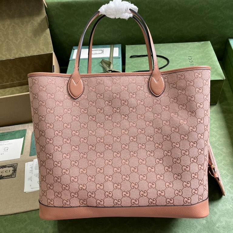 .   With a full set of original green gift bags  Ophidia Collection GG Large Tote Bag. As always, the brand's signature fabric, GG canvas, adds a touch of color to classic pieces. Symbolic of the Ophidia collection, GG c