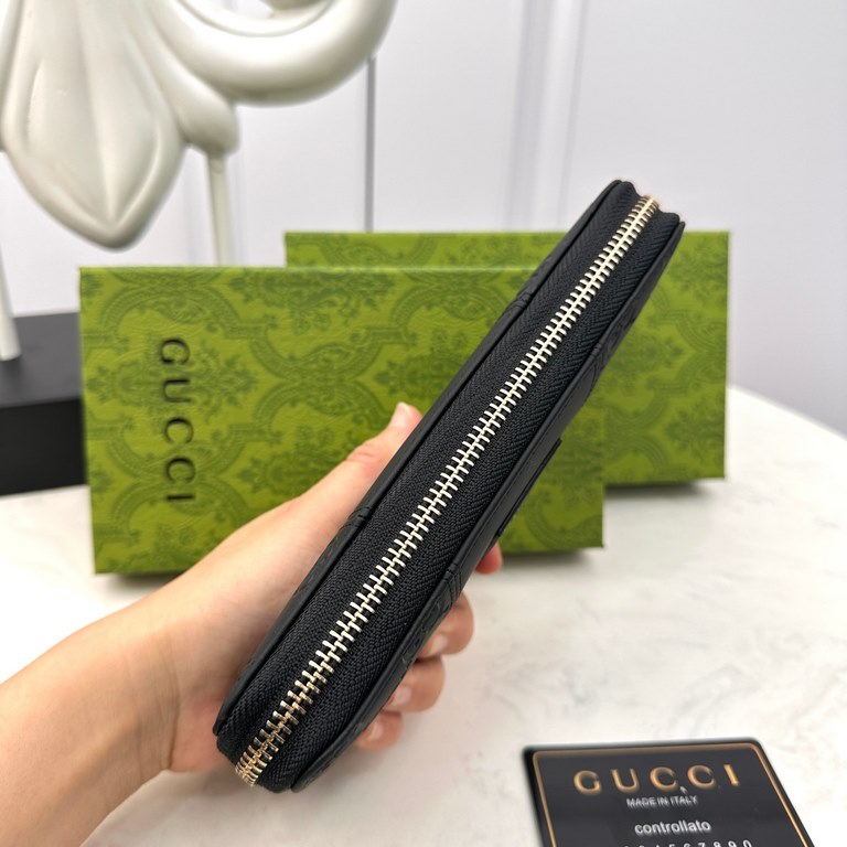 [Original] Gucci Gucci  [Model] 666070 small wallet [Size] 19-10-2.5cm [Color] black High-end quality (original authentic) [Material] Gucci counter purchased classic  original imported   cowhide  authentic imported YKK l