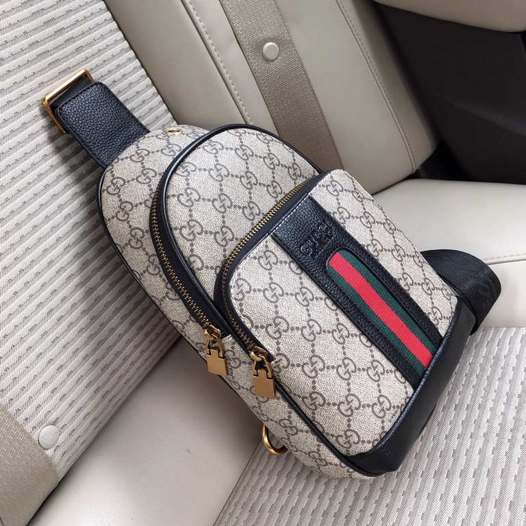 秘秘 [Gucci 8641 Chest Bag]    European water goods chest bag, heavy money to create a new channel goods   energetic   ideal for men's   original hardware  LOGO clear and unmistakable   top original head layer Calfskin   q