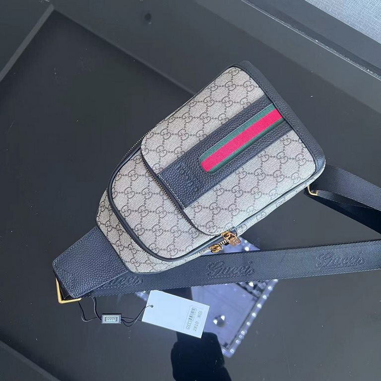 Exclusive  [Original Goods] Gucci GUCCI Chest BagSize 18-31-5Counter new    heavy hit replica   original leather replica   leather super soft   super large capacity   customized counter original hardware  smooth zipper  