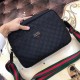 Original quality [large capacity] G family (Model 0265) casual shoulder crossbody bag [color] black ~ high-end quality (top workmanship) [material] Gucci GUCCl generation purchase new   original imported head layer   cow