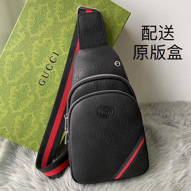 [Distribution of the original box] [Original single goods] [love] Gucci original single authentic new counter with the same high-end men's casual chest bag   workmanship is super refined and elegant. With imported raw ma