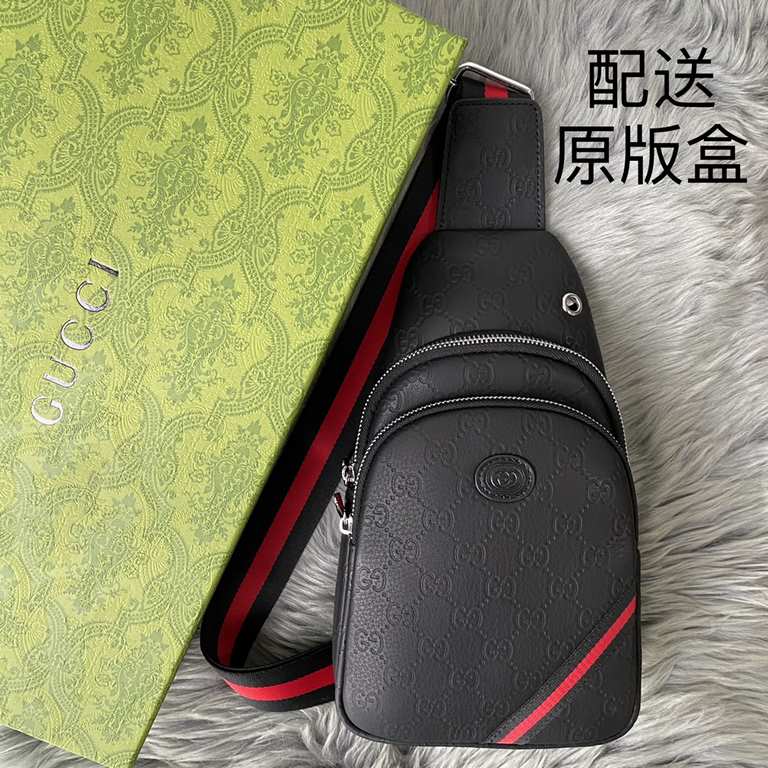 [Distribution of the original box] [Original single goods] [love] Gucci original single authentic new counter with the same high-end men's casual chest bag   workmanship is super refined and elegant. With imported raw ma