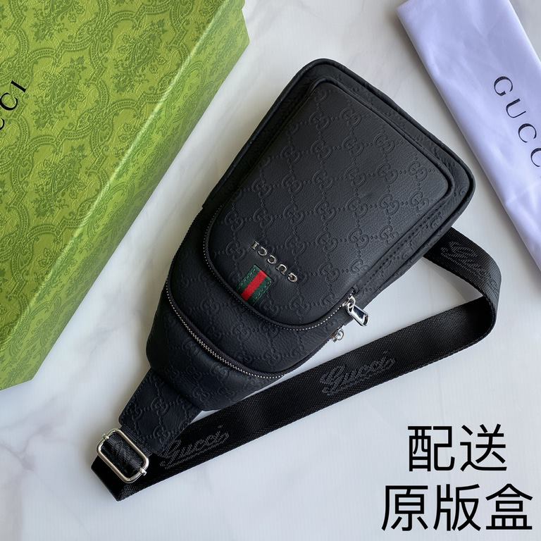 , [distribution of the original box] [original single goods] [love] Gucci original single authentic new counter with the same high-end men's casual chest bag   workmanship is super refined and elegant. With imported raw 