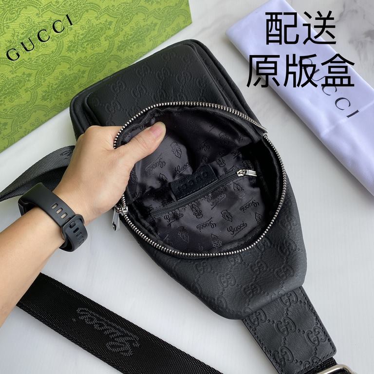 , [distribution of the original box] [original single goods] [love] Gucci original single authentic new counter with the same high-end men's casual chest bag   workmanship is super refined and elegant. With imported raw 