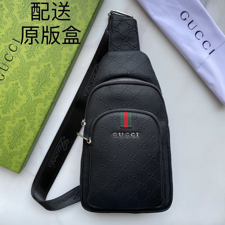 , [distribution of the original box] [original single goods] [love] Gucci original single authentic new counter with the same high-end men's casual chest bag   workmanship is super refined and elegant. With imported raw 