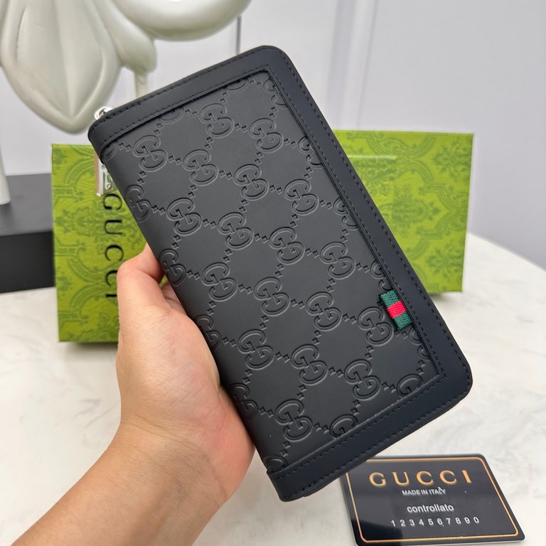 [Original] Gucci Gucci  [Model] 666061 Small Wallet [Size] 19-10-2.5cm [Color] Black High-end quality (original authentic) [Material] Gucci Counter OEM Classic  Original imported   cowhide  Authentic imported YKK logo ha