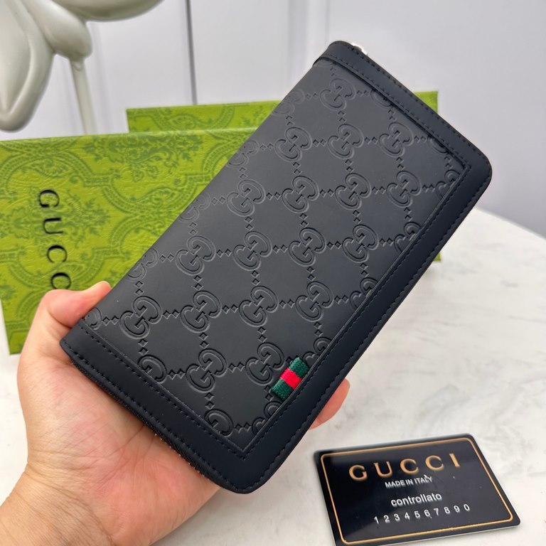 [Original] Gucci Gucci  [Model] 666061 Small Wallet [Size] 19-10-2.5cm [Color] Black High-end quality (original authentic) [Material] Gucci Counter OEM Classic  Original imported   cowhide  Authentic imported YKK logo ha