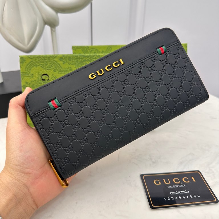 [Original] Gucci Gucci  [Model] 666005 Small Wallet [Size] 19-10-2.5cm [Color] Black High-end quality (original authentic) [Material] Gucci Counter OEM Classics  Original Imported   Cowhide  Authentic Imported YKK Logo H