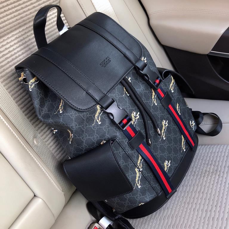 秘 [Gucci 8033]     Italian Milan counter new    Imported waterproof special fabric with cowhide leather  [Strong] Casual Outdoor Backpacks, Calling Counter      Top Original Single Goods   [Strong] That texture impeccabl