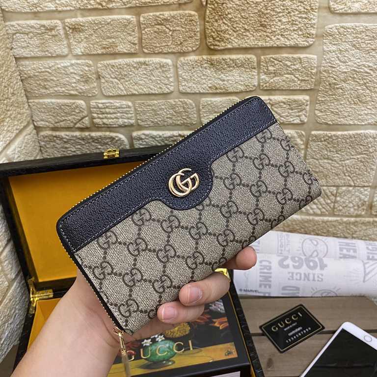 () [Original] Gucci Gucci  [Model] 666086 small wallet [Size] 19-10-2.5cm [Color] black high-end quality (original authentic) [Material] Gucci counter purchases classic  original imported   cowhide  authentic imports of 