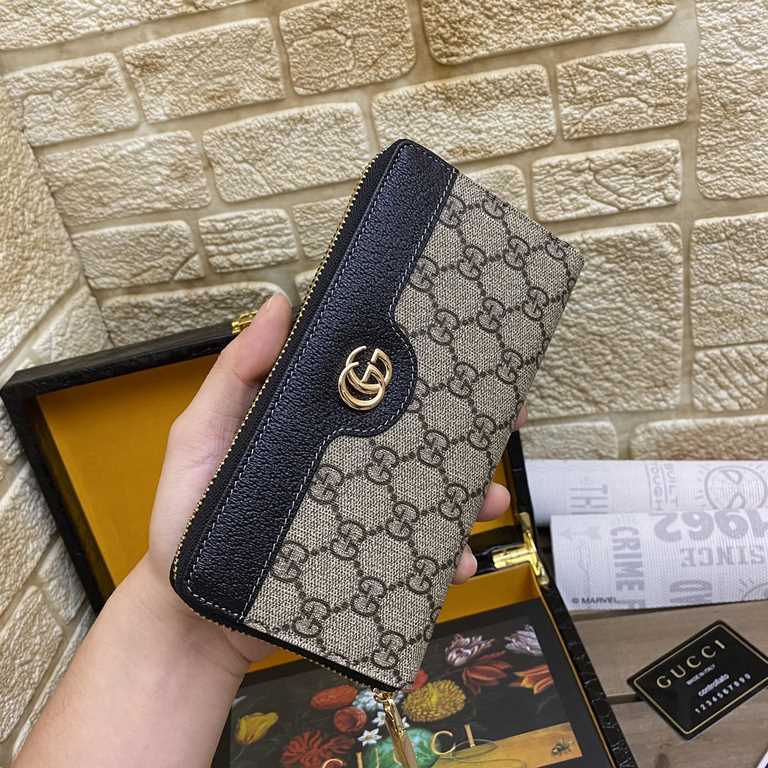 () [Original] Gucci Gucci  [Model] 666086 small wallet [Size] 19-10-2.5cm [Color] black high-end quality (original authentic) [Material] Gucci counter purchases classic  original imported   cowhide  authentic imports of 