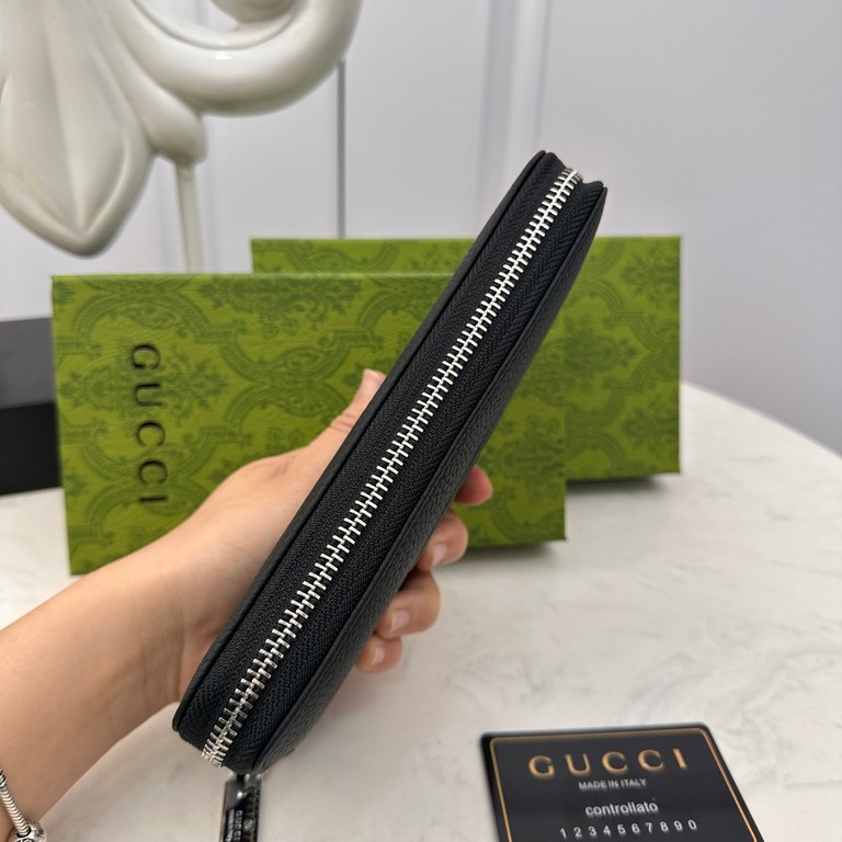 [Original] Gucci Gucci  [Model] 666003 small wallet [Size] 19-10-2.5cm [Color] black High-end quality (original authentic) [Material] Gucci counter purchased classic  original imported   cowhide  authentic imported YKK l