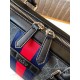 387102 High-end   The new GUCCI Ophidia collection presents a new design briefcase in GG Supreme synthetic canvas, featuring the brand's iconic webbing and double G-shaped hardware. The double handles and detachable shou