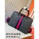 387102 High-end   The new GUCCI Ophidia collection presents a new design briefcase in GG Supreme synthetic canvas, featuring the brand's iconic webbing and double G-shaped hardware. The double handles and detachable shou