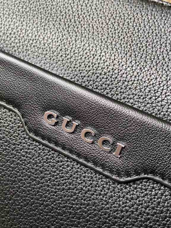 A165-1GUCCI original single head layer cowhide leather briefcase men's bag crossbody bag using exquisite inlay fine work, the classic match Physical photography of the original original fabrics High-end quality with dust