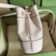 .   With a full set of original green box packaging  Ophidia Series Super Double G Mini Bucket Bag. Ophidia's Super Double G canvas comes in a classic and timeless color combination of light pink and camel, a reference t