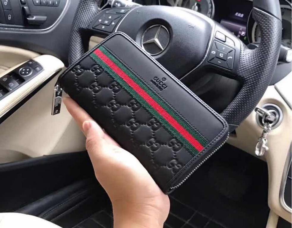 Gucci GUCCl exclusive new   [Model] G8272 high-end small wallet [Size] 19-10-2.5 cm [Color] black high-end quality (original single authentic) [Material] (with gift box) Gucci GUCCl counter to buy new   original imported