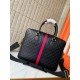 574973   High-end   The new GUCCI Ophidia collection presents a new design briefcase in GG Supreme synthetic canvas, featuring the brand's iconic webbing and double G-shaped hardware. The double handles and detachable sh