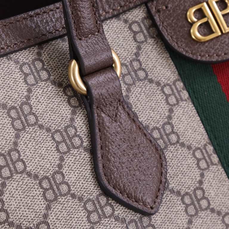 Trumpet P! [Exclusive Actual Background] Original Leather Top Quality         X             Hourglass Bag    Union Collection New Creative Designs  New guccixbalenciaga Gucci Paris Shijia co-branded canvas coated materia