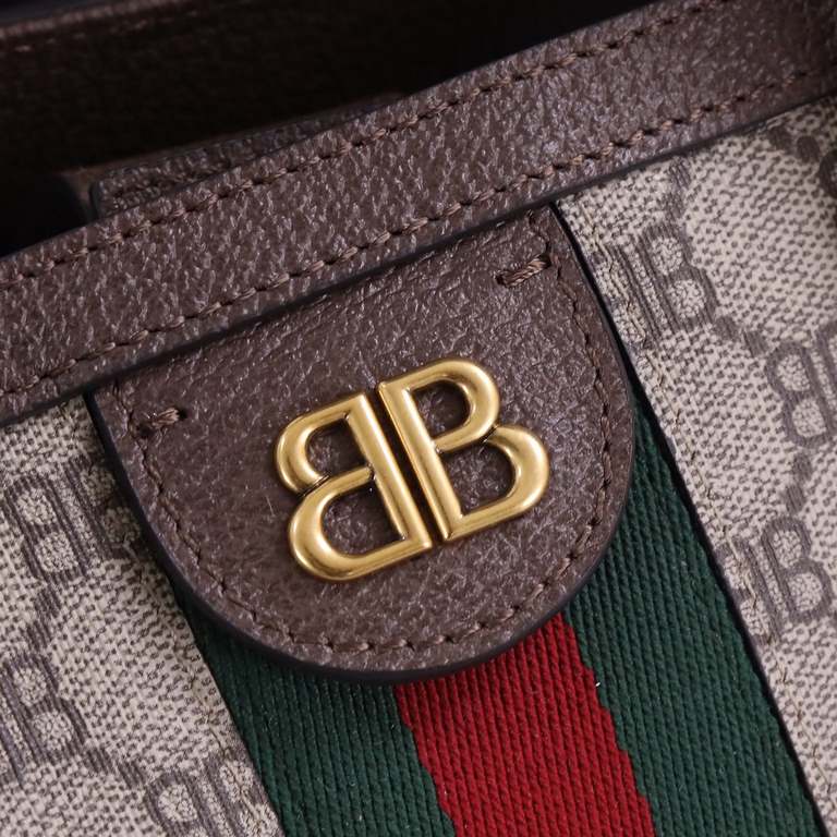 Trumpet P! [Exclusive Actual Background] Original Leather Top Quality         X             Hourglass Bag    Union Collection New Creative Designs  New guccixbalenciaga Gucci Paris Shijia co-branded canvas coated materia