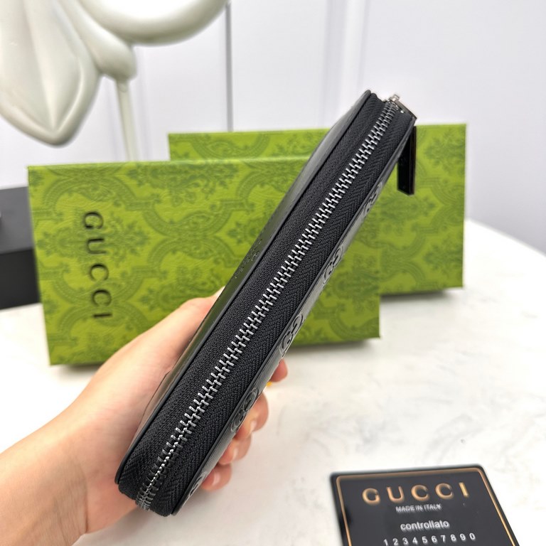 [Original] Gucci Gucci  [Model] 6660113 small wallet [Size] 19-10-2.5cm [Color] black High-end quality (original authentic) [Material] Gucci counter purchases classic  original imported   cowhide  authentic imported YKK 