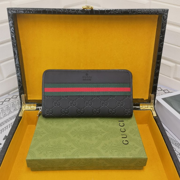 [Original] Gucci [Model] 6660105 Small Wallet [Size] 19-10-2.5cm [Color] Black High-end quality (original authentic) [Material] Gucci counter purchased classic  original imported   cowhide  authentic imported YKK logo ha