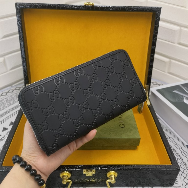 [Original] Gucci [Model] 6660105 Small Wallet [Size] 19-10-2.5cm [Color] Black High-end quality (original authentic) [Material] Gucci counter purchased classic  original imported   cowhide  authentic imported YKK logo ha