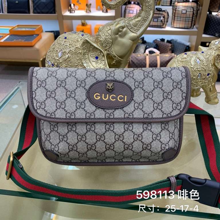 The original official network Model 598113## top original goods Gucci GUCCI counter fanny packs popular models, high-end atmosphere, fashion and taste, the latest top GUCCl special leather, feel good thickness enough, th