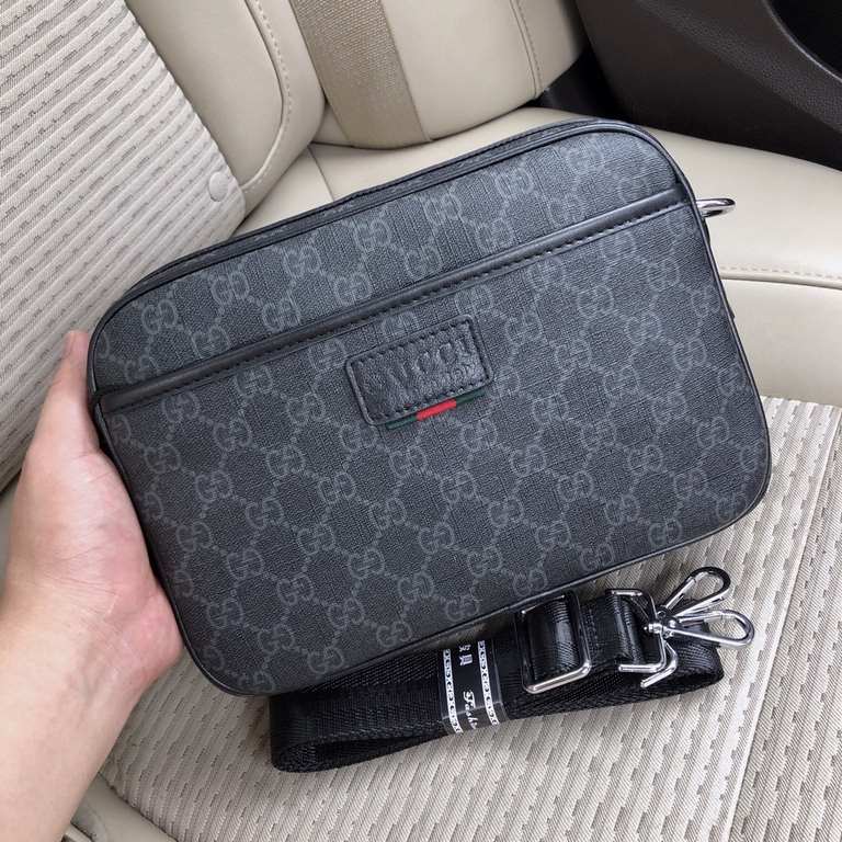 Gucci A122-2 Waist Bag      This waist bag is made of specialized pvc with top-grain cowhide leather, combining casual chic with modern functionality. Ergonomically shaped with an adjustable strap, it can be worn around 