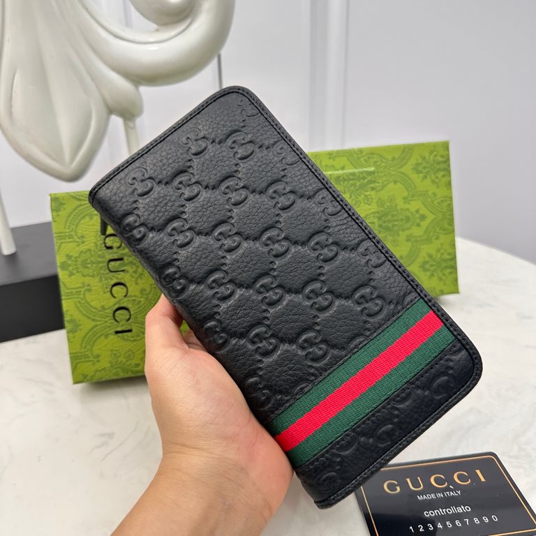 [Original] Gucci Gucci  [Model] 666001 Small Wallet [Size] 19-10-2.5cm [Color] Black High-end quality (original authentic) [Material] Gucci counter purchased classic  Original imported   Cowhide  Genuine imported YKK log