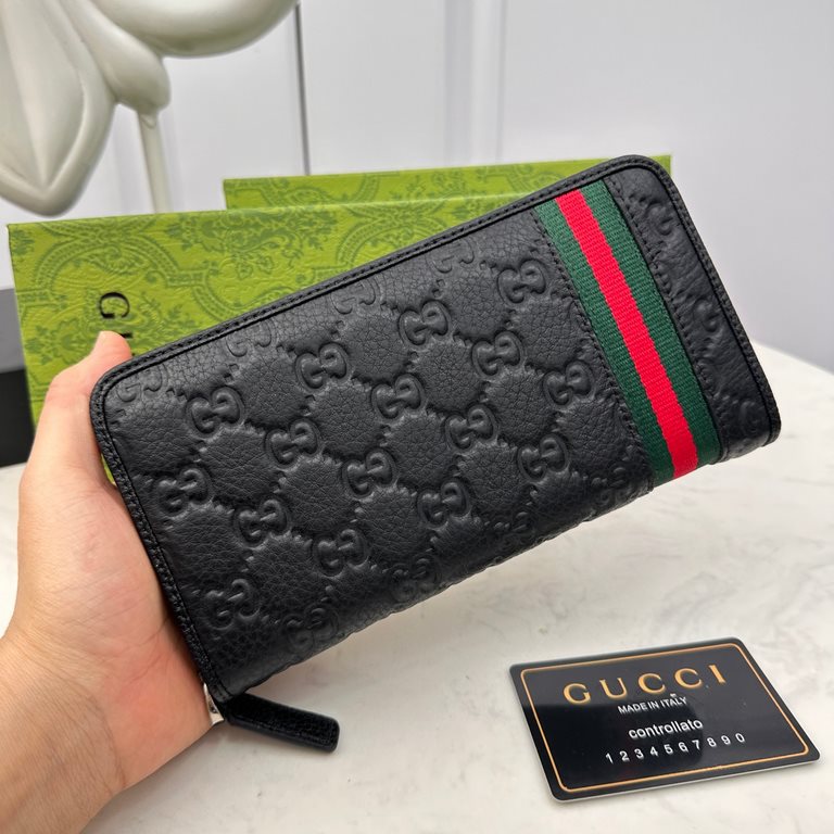 [Original] Gucci Gucci  [Model] 666001 Small Wallet [Size] 19-10-2.5cm [Color] Black High-end quality (original authentic) [Material] Gucci counter purchased classic  Original imported   Cowhide  Genuine imported YKK log