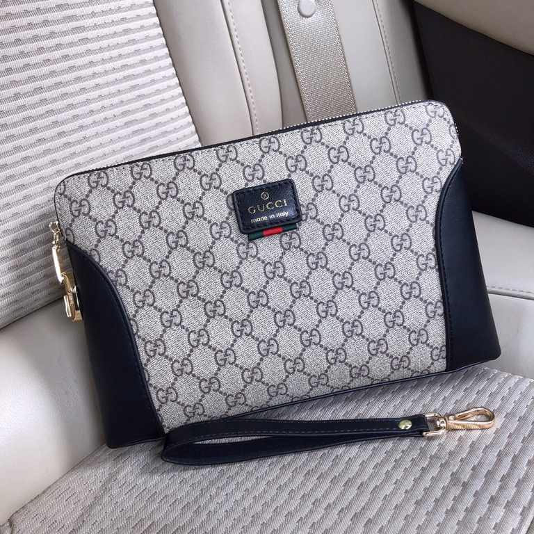 秘 [Gucci 825-1 Clutch Bag]    European original single water goods handbag, heavy to create a new channel goods   energetic   ideal for men's   original hardware  LOGO clear and unparalleled   top original head layer Cow