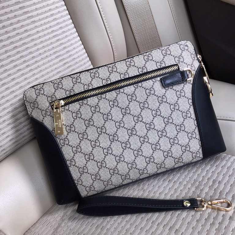 秘 [Gucci 825-1 Clutch Bag]    European original single water goods handbag, heavy to create a new channel goods   energetic   ideal for men's   original hardware  LOGO clear and unparalleled   top original head layer Cow