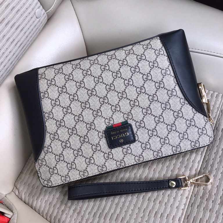 秘 [Gucci 825-1 Clutch Bag]    European original single water goods handbag, heavy to create a new channel goods   energetic   ideal for men's   original hardware  LOGO clear and unparalleled   top original head layer Cow