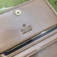 New to the      SpringSummer collection is the Gucci    1955 Horsebit Card Case in GG Supreme premium faux canvas and brown leather. This detail is inspired by the brand's equestrian roots and is part of Gucci's classic 