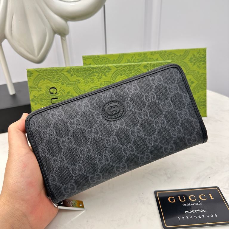 [Original] Gucci Gucci  [Model] 6660107 small wallet [Size] 19-10-2.5cm [Color] black High-end quality (original authentic) [Material] Gucci counter purchases classic  original imported   cowhide  authentic imported YKK 